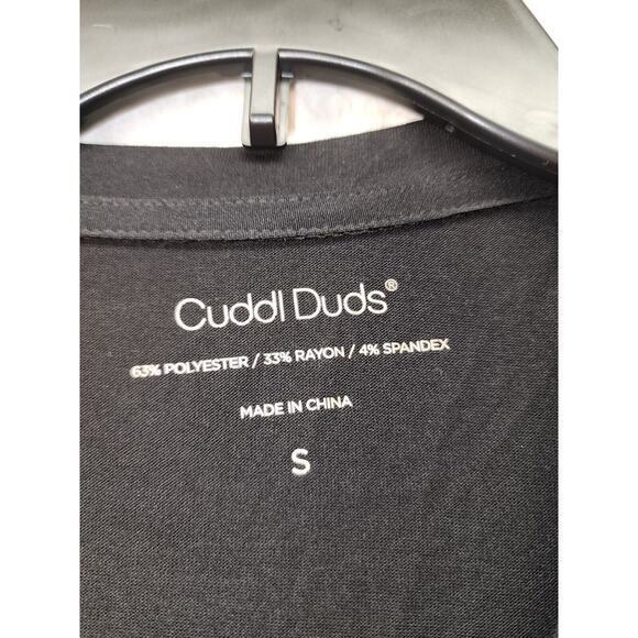 Cuddl Duds Womens Shirt Size Small Black Soft Camping Long Sleeve Crew Neck 3446 - Picture 3 of 5